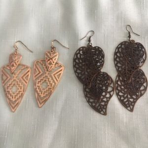 Gold and Bronze Earring Set
